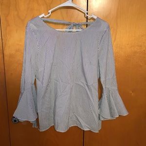 Bell Sleeve Striped Shirt